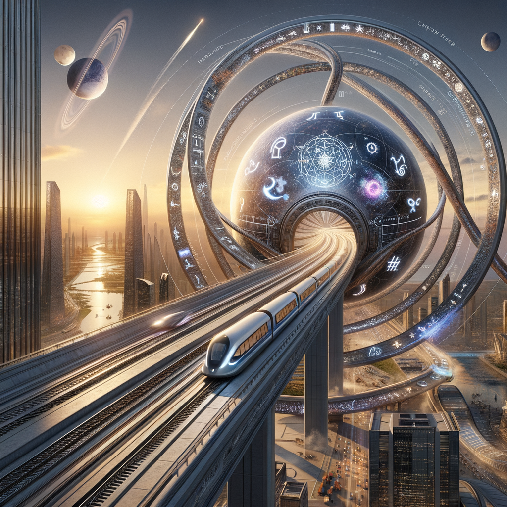 Image for Welcome to 2032, a time when the boundaries between science and imagination are blurred. Today, we introduce you to AstroRail, a revolutionary concept that combines astrology, railway technology, and structural chemistry.