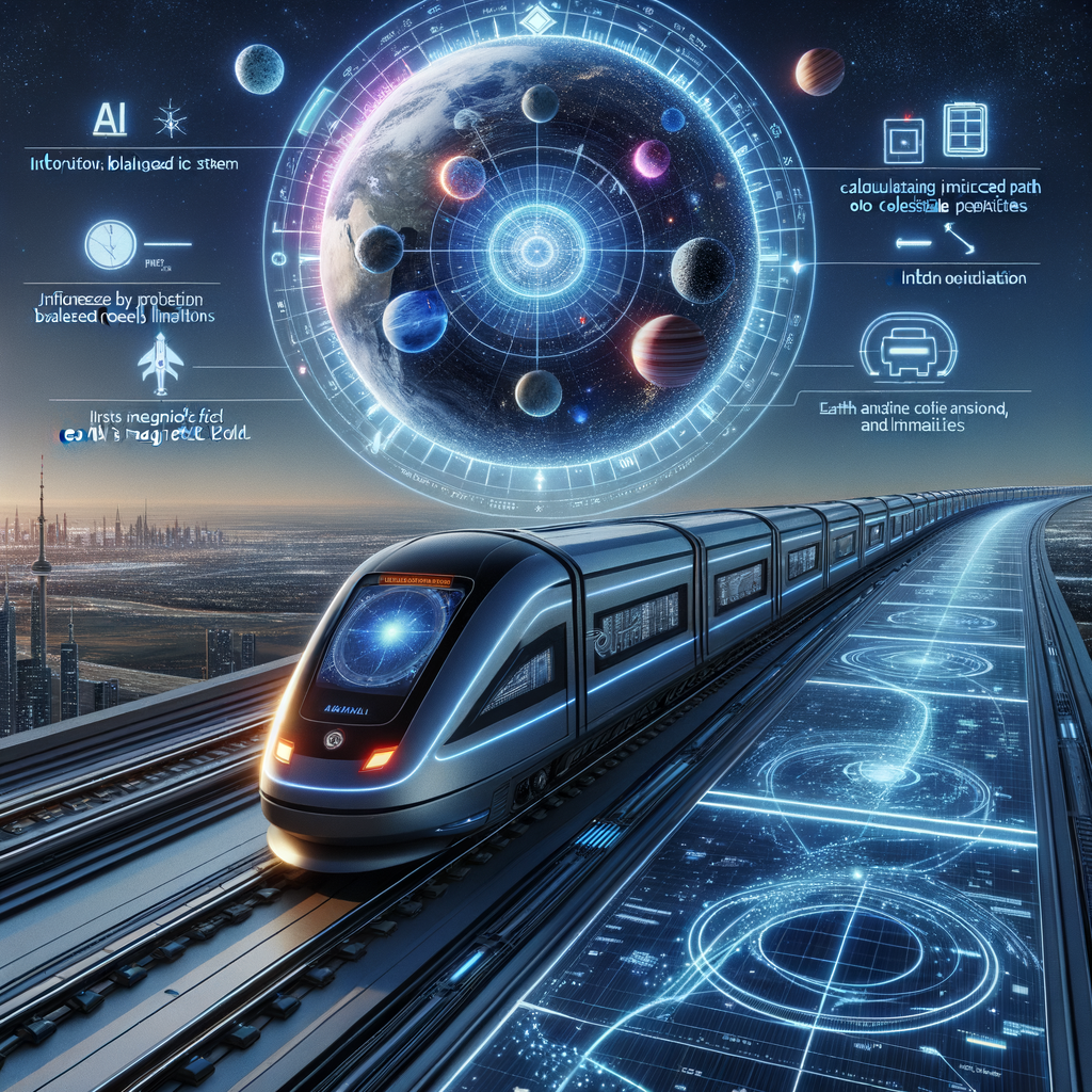 Image for But what about Astrology? AstroRail uses a sophisticated AI system that factors in the position of celestial bodies and their influence on the Earth's magnetic field. It uses this data to optimize the train's route and speed, ensuring a safe and efficient journey.