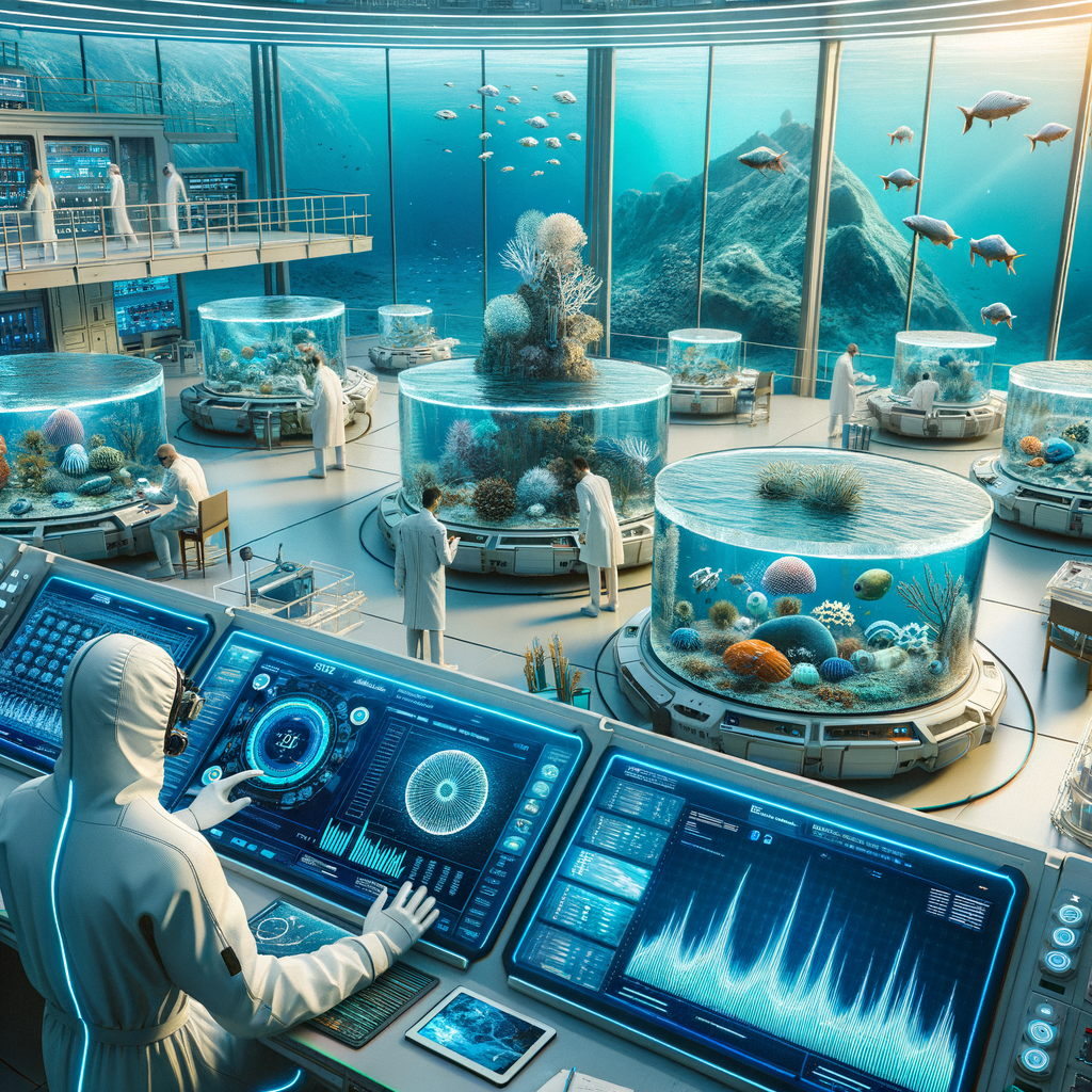 Image for The hub is divided into several sections. The Exploration Zone is where marine organisms are collected and catalogued. Here, you can witness the real-time discovery of new species and their potential applications.