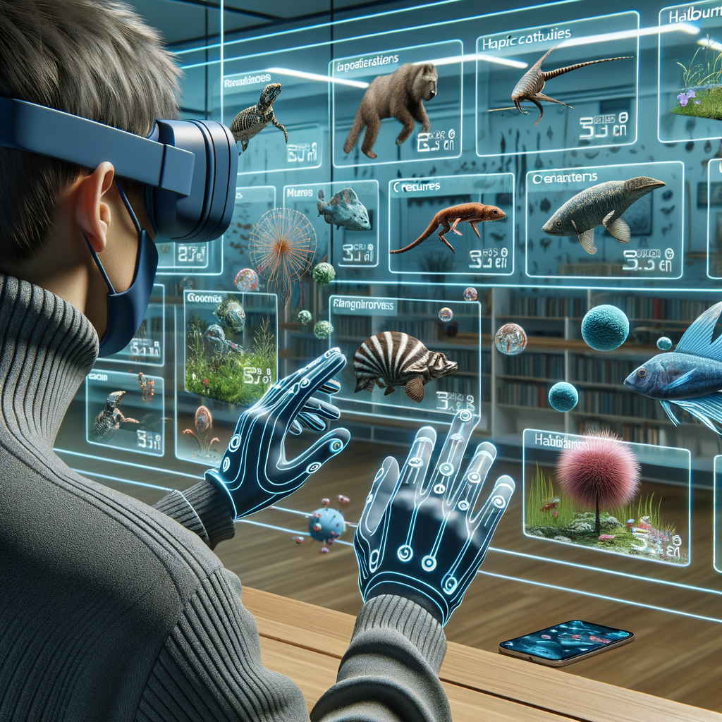 Image for Using the latest AR technology, you can observe these creatures in action, understand their biology, and see how they adapt to different environments. You can even interact with these creatures, using haptic feedback gloves.