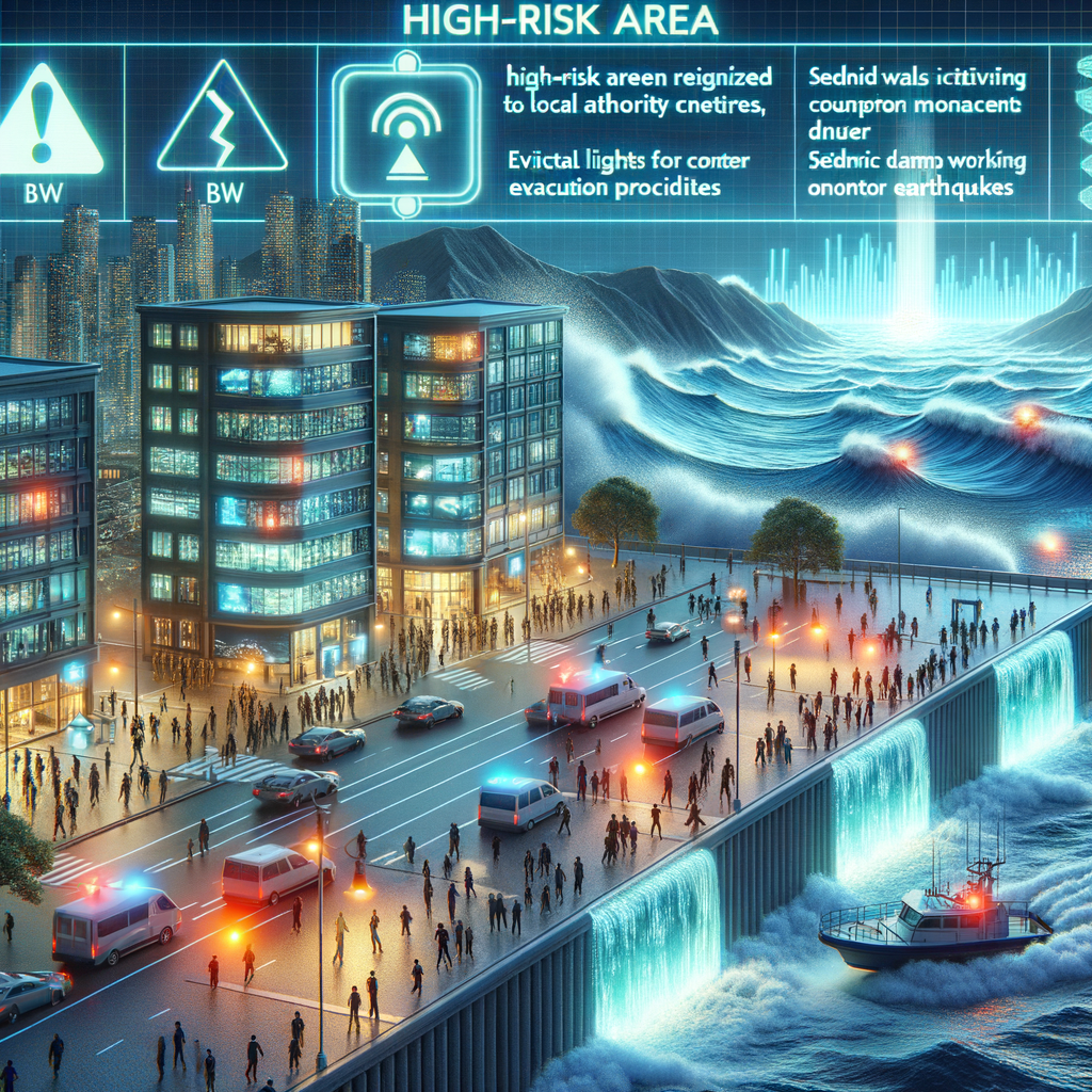 Image for Once a high-risk area is identified, BSW triggers a series of safety measures. It sends alerts to local authorities, initiates evacuation procedures, and even activates countermeasures like sea walls or seismic dampers.