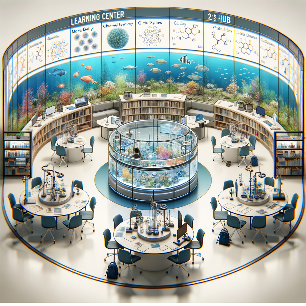 Image for The hub also includes a Learning Center, where you can learn more about marine biology, chemical synthesis, and catalysis. It's an educational resource for all hub users.