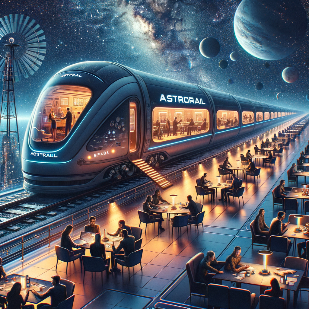 Image for AstroRail isn't just a commute; it's a community. The trains are equipped with social spaces where you can connect with fellow passengers, share ideas, or simply enjoy the celestial view together. You can even participate in onboard workshops and seminars, turning travel time into productive time.