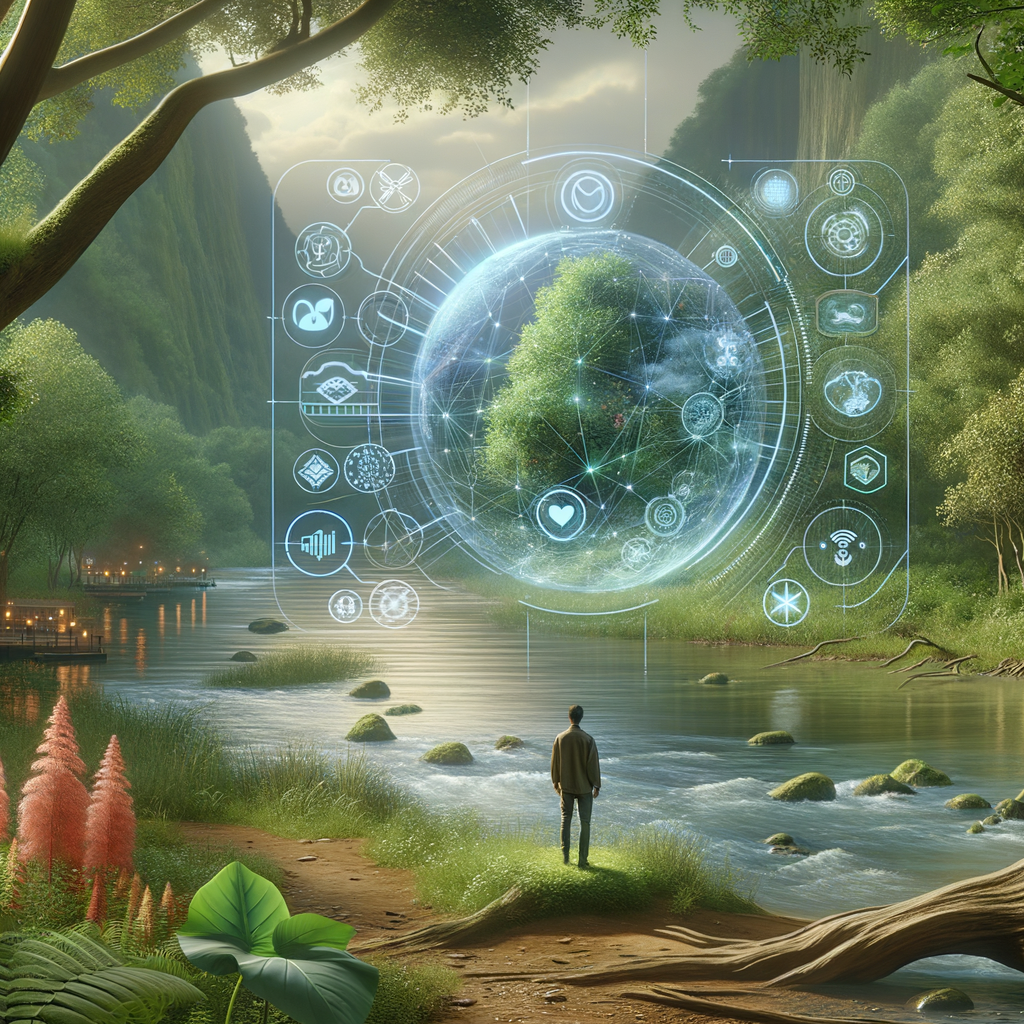 Image for As you approach the river, a holographic interface comes to life. It's your personal guide, powered by an advanced AI, ready to take you on a journey through time.