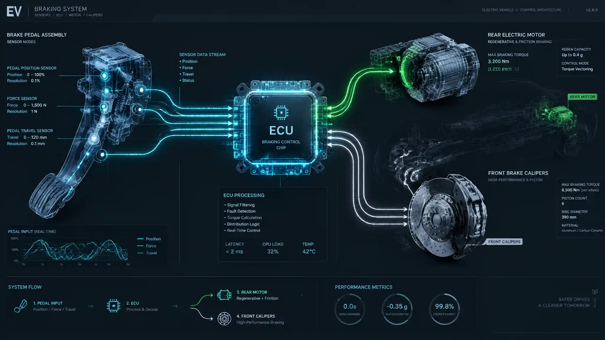 Inside the state machine, pedal simulator and stability control loops that blend rear-motor regen with front friction braking on a single-motor RWD platform.