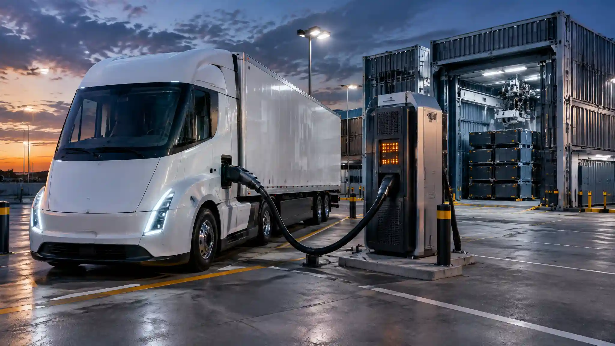 An engineering and logistical analysis of heavy HGV electrification, evaluating the physics of global Megawatt Charging Systems (MCS) against Tesla's proprietary V4 MW network and the Octopus-CATL battery-swapping model.