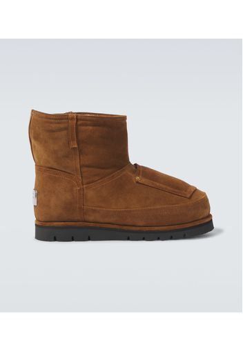 Ankle Boots aus Veloursleder mit Shearling