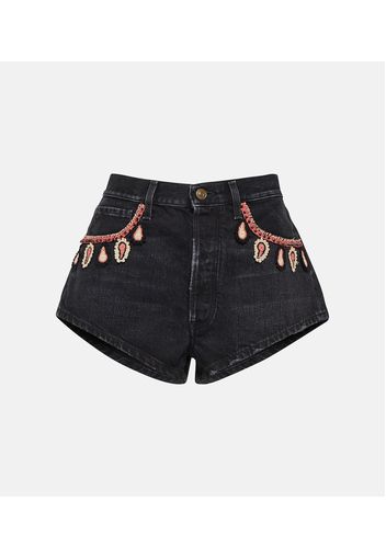 Bestickte Jeansshorts