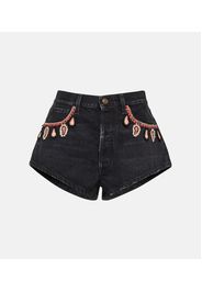 Bestickte Jeansshorts