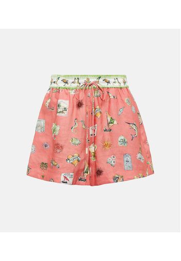 Alémais Bedruckte Shorts aus Leinen