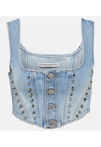 Cropped-Top aus Denim