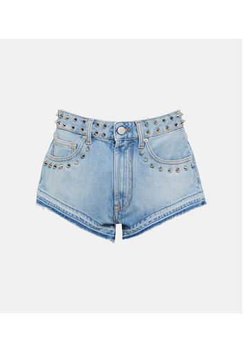 Verzierte Mid-Rise Jeansshorts