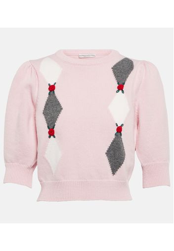 Cropped-Pullover aus Wolle