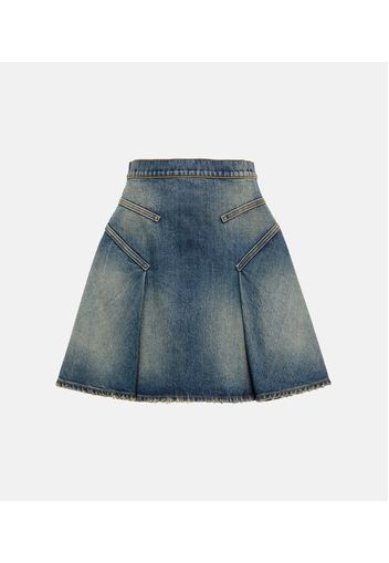 High-Rise-Minirock aus Denim