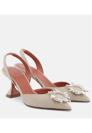 Verzierte Slingback-Pumps Begum 70 aus Canvas