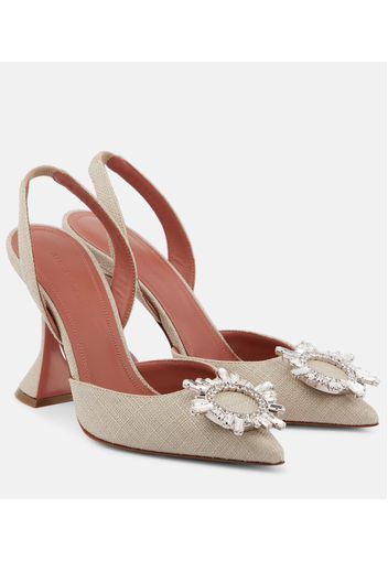 Verzierte Slingback-Pumps Begum 95 aus Canvas