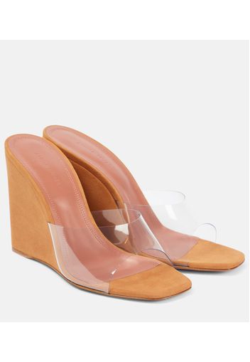 Wedge-Pantoletten Lupita Half Glass mit Veloursleder