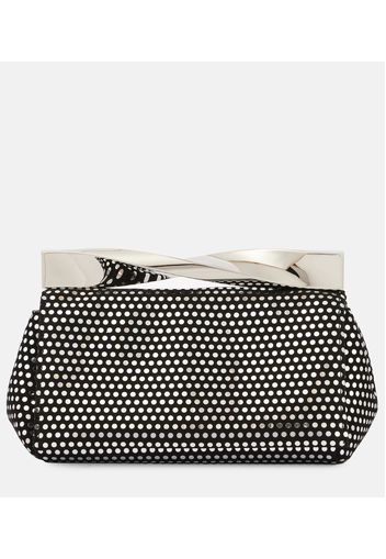 Verzierte Clutch Twist Mini aus Veloursleder