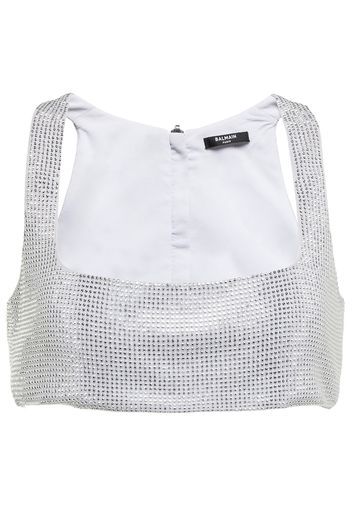 Kristallverziertes Cropped-Top