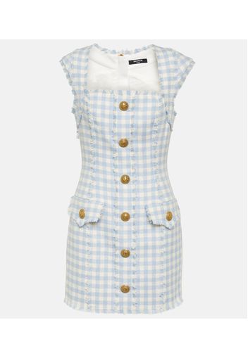 Minikleid Gingham aus Tweed