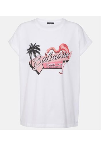 T-Shirt Rosa Flamingo aus Baumwoll-Jersey