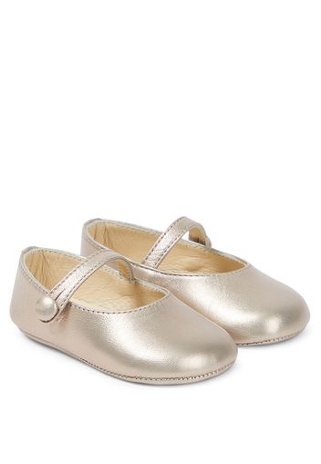 Baby Ballerinas Plume aus Metallic-Leder