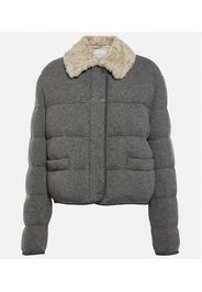 Wattierte Jacke aus Kaschmir mit Shearling