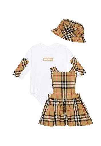 Baby Set Vintage Check aus Body, Kleid und Hut