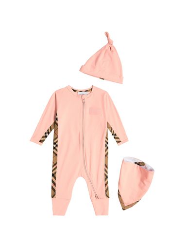 Baby Set aus Spieler, Mütze und Lätzchen