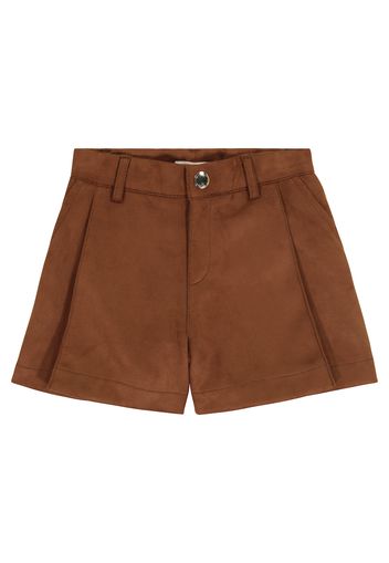 Shorts aus Velourslederimitat