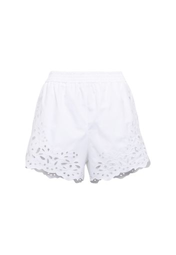 Shorts aus Baumwolle mit Lochspitze