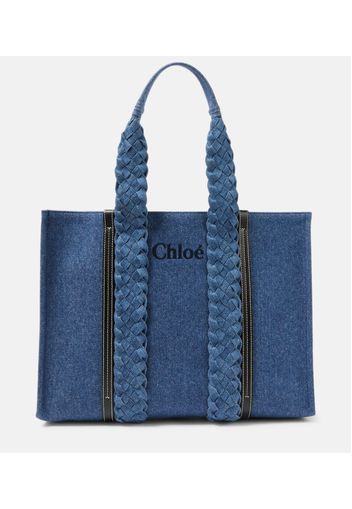 Chloé Tote Woody Medium aus Denim