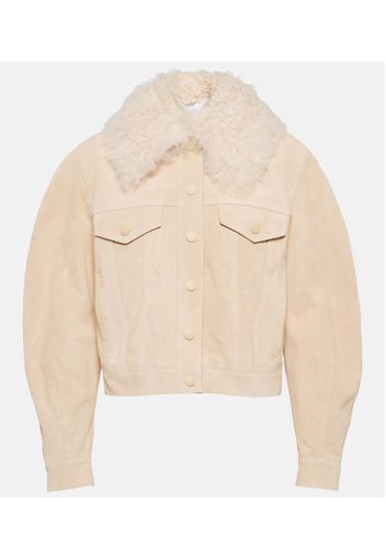 Chloé Jacke aus Veloursleder mit Shearling