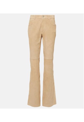 Chloé High-Rise-Hose aus Veloursleder