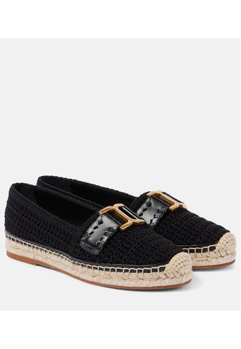 Chloé Espadrilles Marcie aus Häkelstrick mit Leder