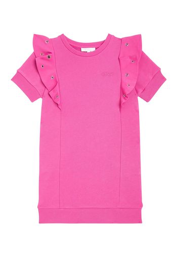 Chloé Kids Verziertes Kleid aus Baumwolle