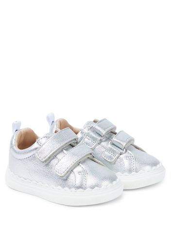 Chloé Kids Baby Sneakers aus Metallic-Leder