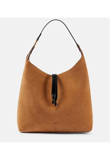 Chloé Schultertasche Marcie Small aus Veloursleder