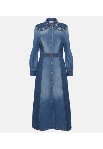 Chloé Besticktes Hemdblusenkleid aus Denim