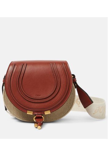 Chloé Schultertasche Marcie Small aus Leder und Canvas