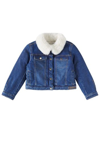 Chloé Kids Jeansjacke mit Faux Shearling