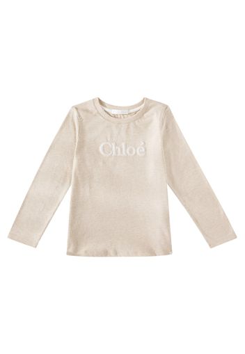 Chloé Kids Besticktes Longsleeve aus Baumwolle