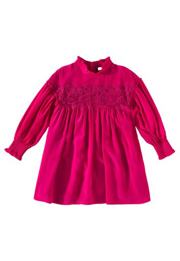 Chloé Kids Kleid aus Seide mit Spitze