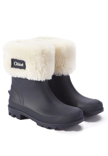 Chloé Kids Stiefel Wellies mit Faux Shearling