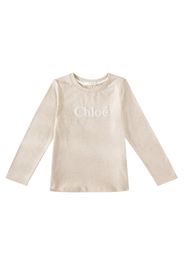 Chloé Kids Besticktes Longsleeve aus Baumwolle