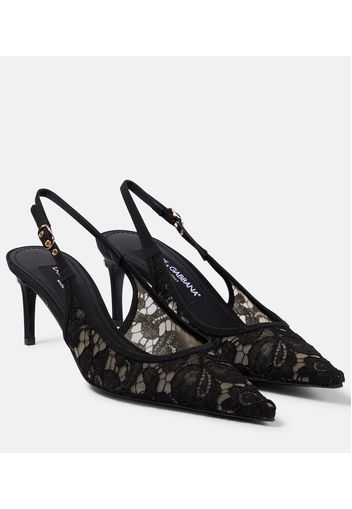 Slingback-Pumps aus Spitze