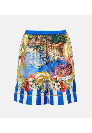 High-Rise Shorts Portofino aus Seide