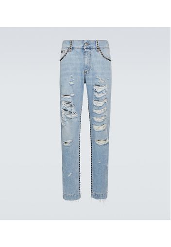 Mid-Rise Straight Jeans