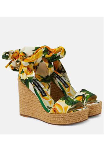 Wedge-Espadrilles aus Satin