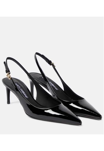 Slingback-Pumps aus Lackleder